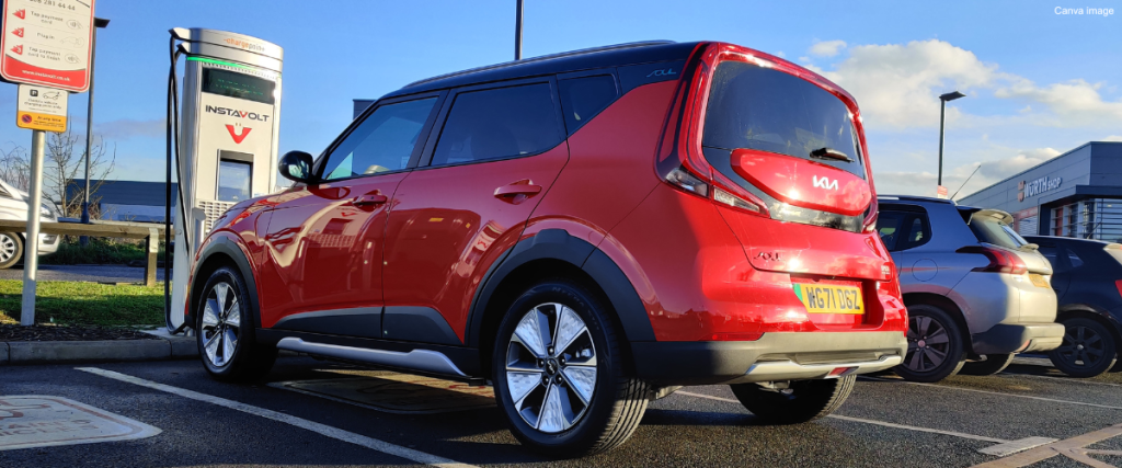 Kia Soul electric charging at Instavolt charger