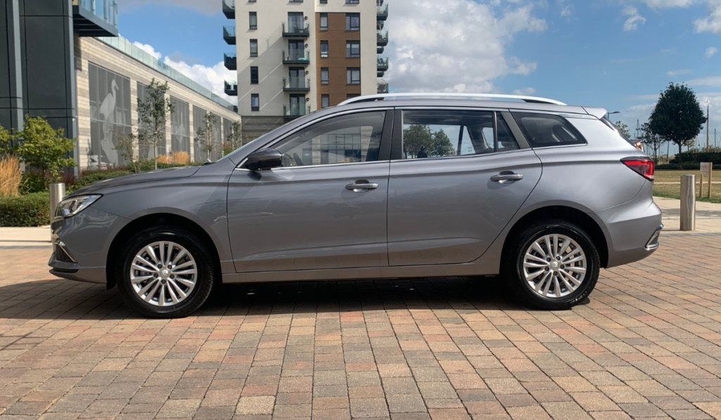 Silver MG5 facing left