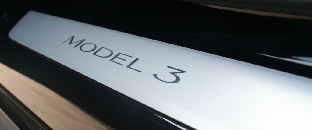 Tesla Model 3 door step