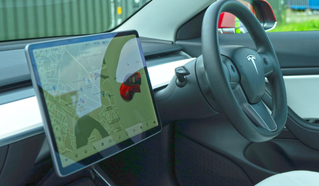 Dashboard of tesla model 3