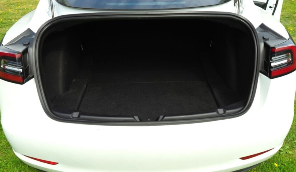 The boot of a tesla model 3