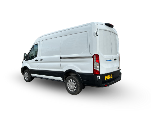 White Ford Transit L2H2 electric van for hire from EVision Electric Vehicles