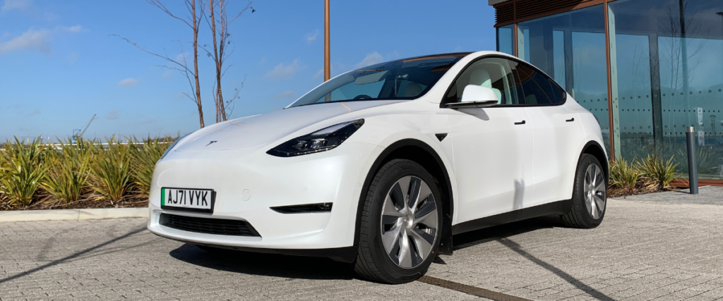 White Tesla Model Y