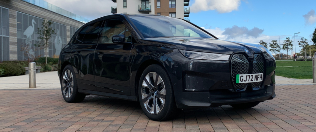 bmw ix40 at angle facing forward