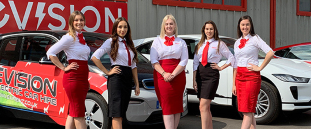 EVision ladies ahead of a show