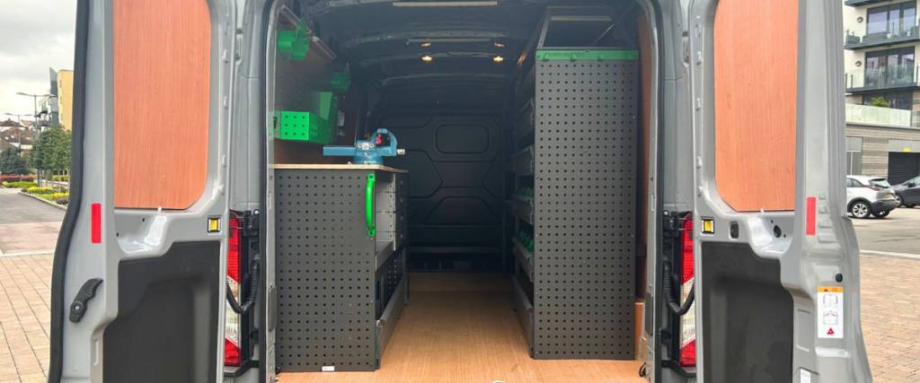 Kitted out load area of a Ford eTransit
