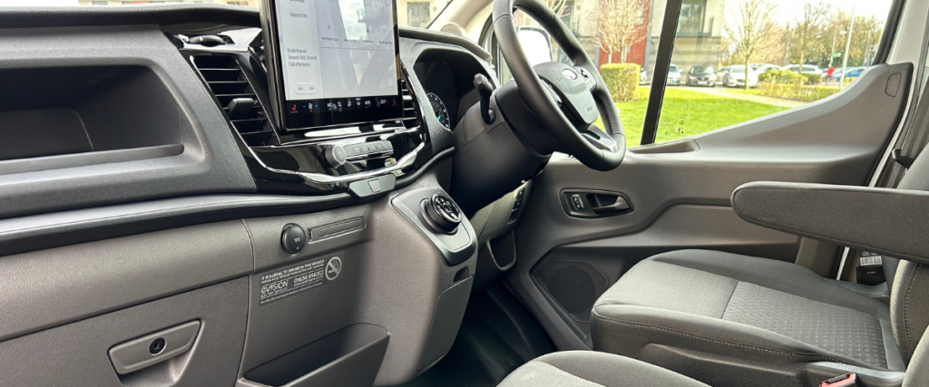 Dashboard of a ford e-transit
