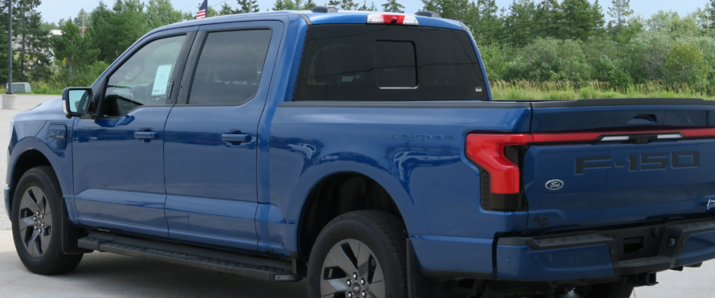 rear view of the ford f150 lightning