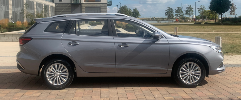 Silver MG5 facing right