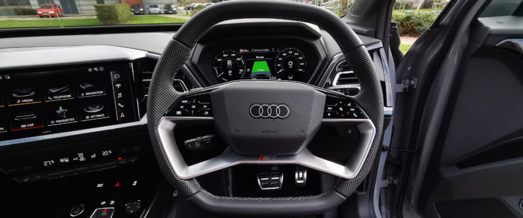steering wheel in an audi