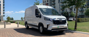 Maxus eDeliver 9 van with beautiful sunny background.
