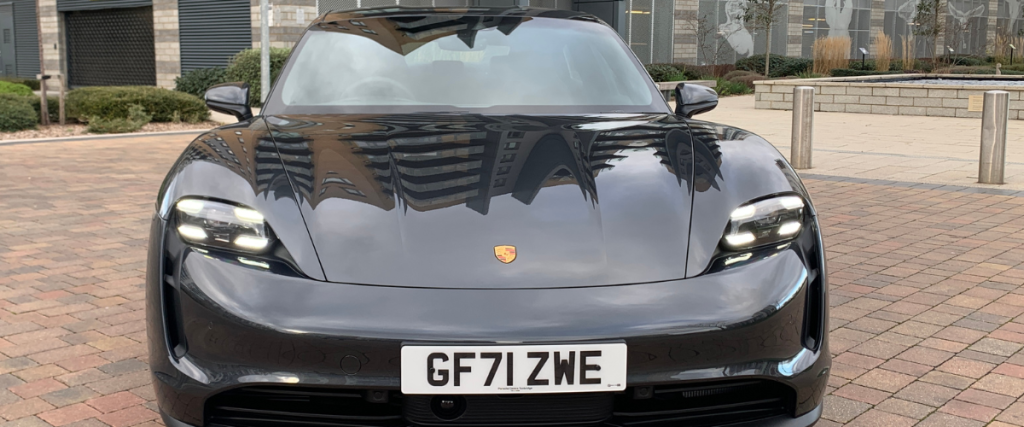Front of a Porsche Taycan