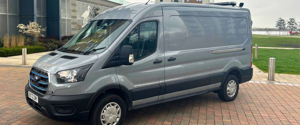 silver van side on shot