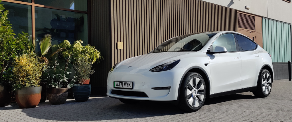 White Tesla Model Y