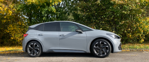 Cupra Born with green background