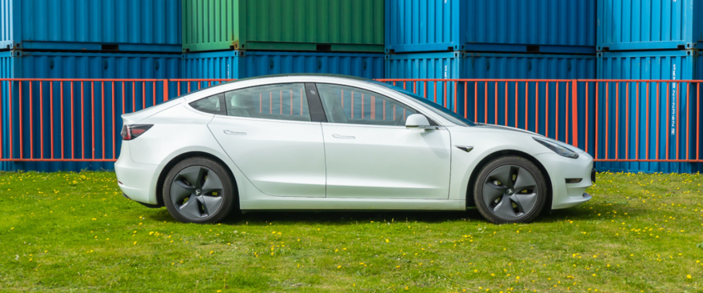 White Tesla Model 3