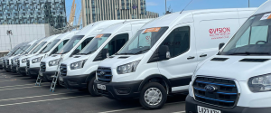 Row of EVision vans