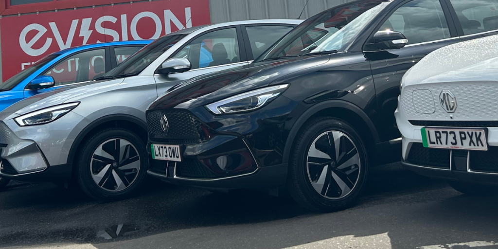 Row of MG ZS cars