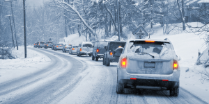 Cars in the snow