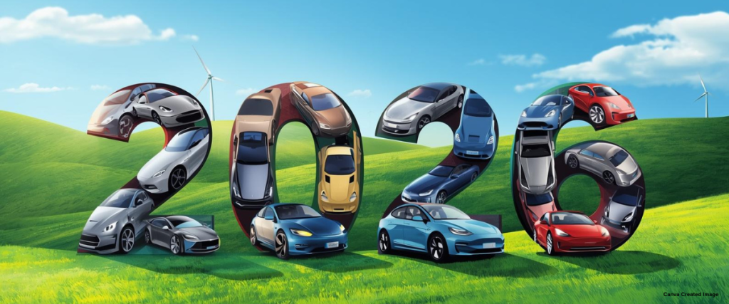 electric vehicles in 2026 image made with electric cars